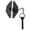 "Dothan" Black Antique Iron Cabinet/Gate Latch with Chain